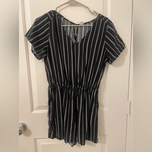 Old Navy Black and White Striped Romper